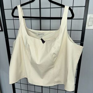 Ava & Viv plus size faux snake leather cream colored crop top NWT